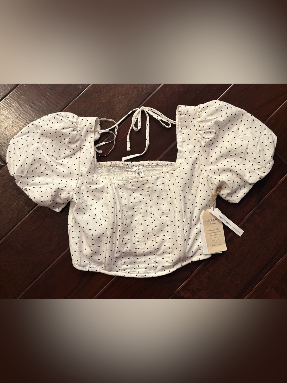 Midnight Sky Polka Dot Crop Top Women's Size Medium